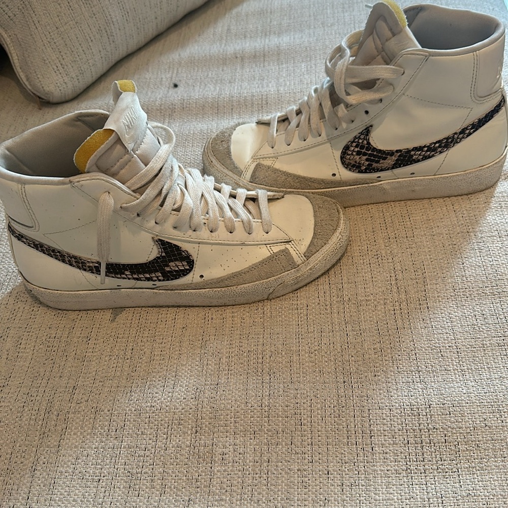 Nike high tops with python print swoosh size 8